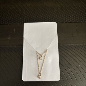 Gold Layered Moon and Star Pendant Necklace - Women Jewelry